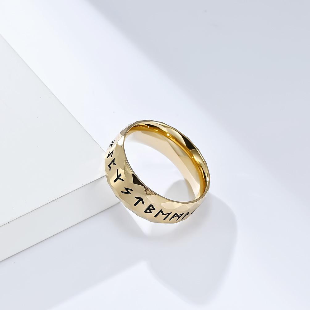 Vintage Odin Norse Viking Amulet Rune Rings For Men Women 316L Stainless Steel Words Ring Wedding Jewelry Valentine's Days Gifts