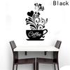Art Mural Decorative Wall Sticker DIY Handmade Sticker Coffee Cup Decal Decoration Detachable Home Kitchen