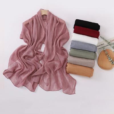 Ramadan Woman Muslim Hijabs Fashion Soft Long Scarf Shawl Plain Cotton Jersey Scarves Turban Spring Lady Wrap Shawls Headband