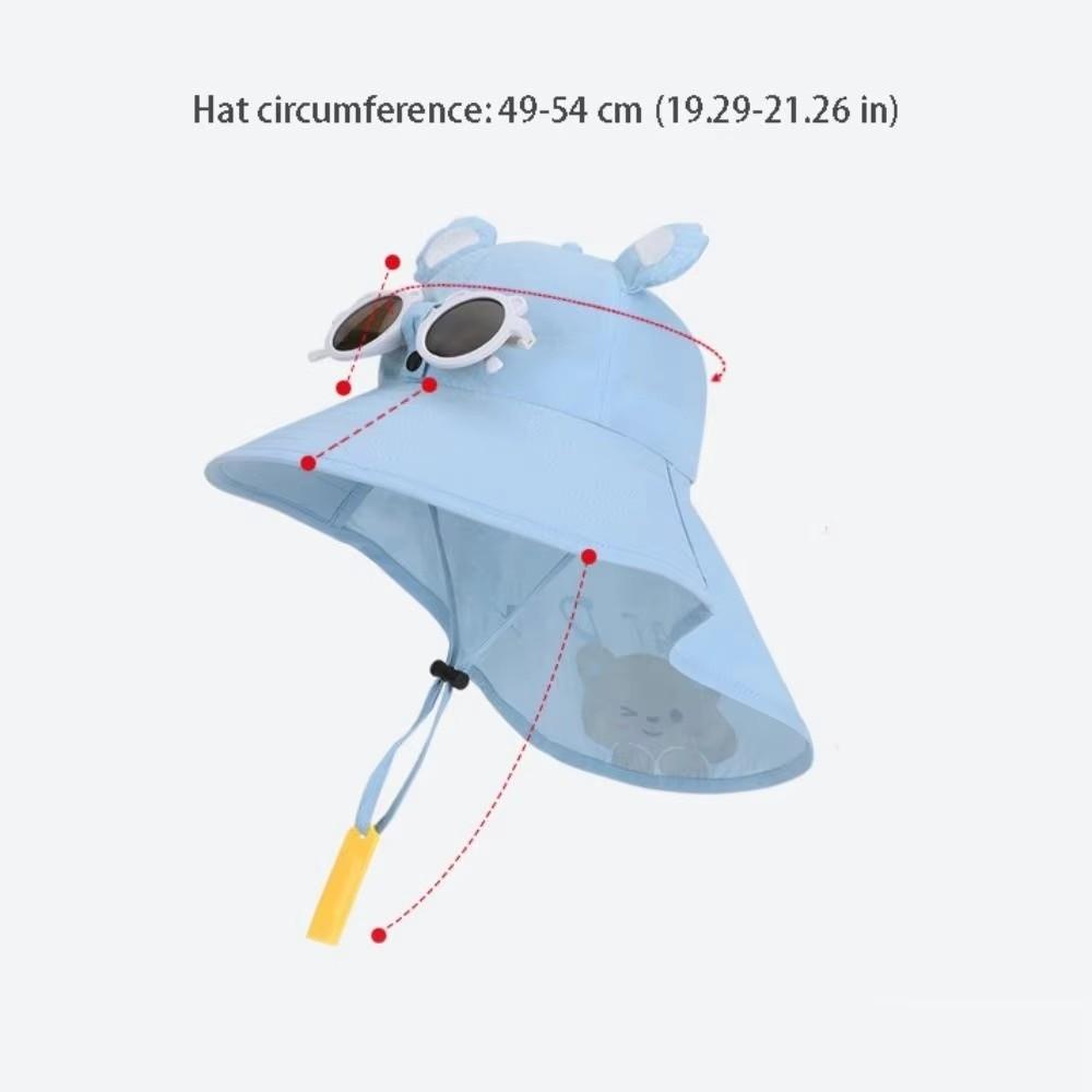 Anti-UV Sun Hat with Neck Protection Shawl Safari Cap New Bucket Hat Kids