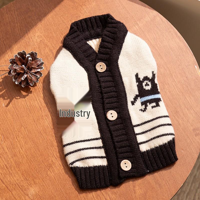 Autumn/Winter Warm Knitted Cat & Small Dog Sweater with Pompoms