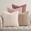 4PCS Soft Plush Pillowcases, Solid Color Striped Faux Rabbit Fur Pillowcases, Living Room Sofa Cushion Covers