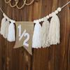Boho 1st Birthday Party Decoration Banner Photo Prop for Girl Baby Shower Pink Wall Hangings Decorative for Kids Bedroom Gift