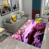 3D Pink Plum Blossom Carpet Romantic Love Rugs for Bathroom Kitchen Entrance Anti-Slip Rugs Home Decoration Mats Bedroom Rugs