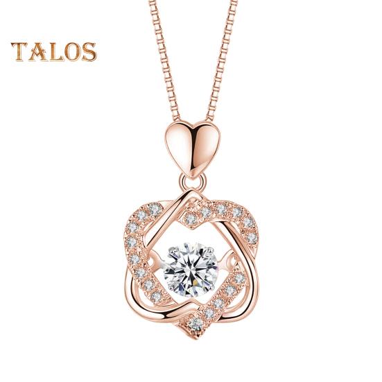 

Женское ожерелье с двойным сердцем, запутанное украшение из горного хрусталя, регулируемое с удлиненной цепочкой, ювелирное изделие из сплава для выпускного вечера, повседневное розового золота