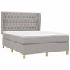 3128757 vidaXL Lit à sommier tapissier avec matelas Gris clair 140x190cm Tissu