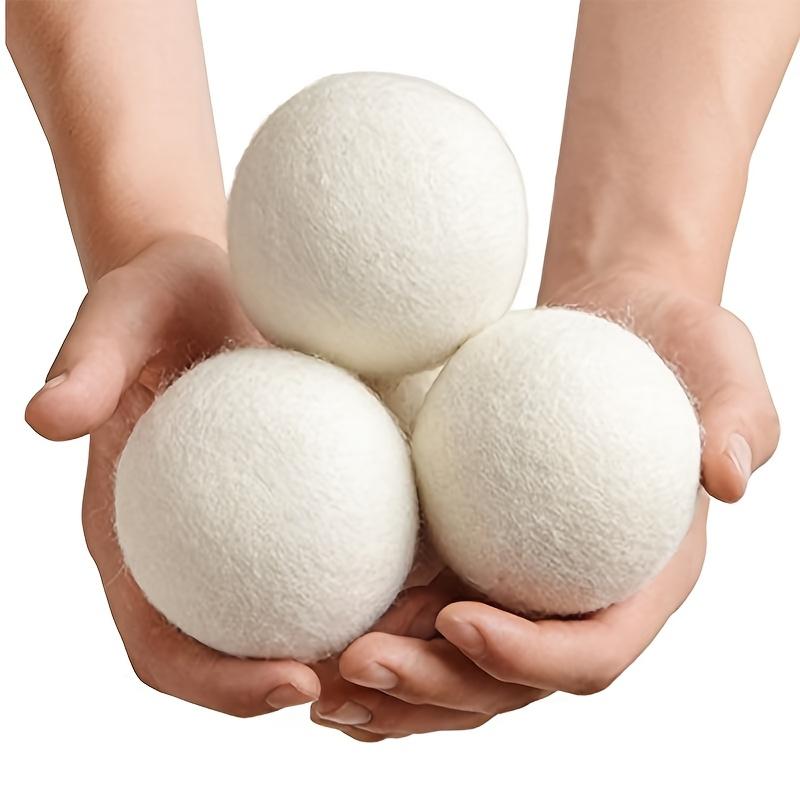 3-Pack Wool Drying Balls, High-Quality Natural Wool & Polycarbonate, Anti-Tangle Laundry Dryer Balls, Reusable Cleaning Supplies for Clothes Care