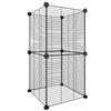 3114034 vidaXL Cage animaux de compagnie à 8 panneaux Noir 35x35 cm Acier