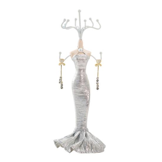 Mini Manequim Suporte de Joias Manequim Feminino Organizador de Joias com 8 Ganchos Suporte de Exibição de 2 Níveis para Colares Pulseiras Brincos Anéis