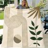 Abstract Geometric Leaf Pattern Throw Blanket Modern Design for Living Room Decor Gift for Her BohoHomeStyle
