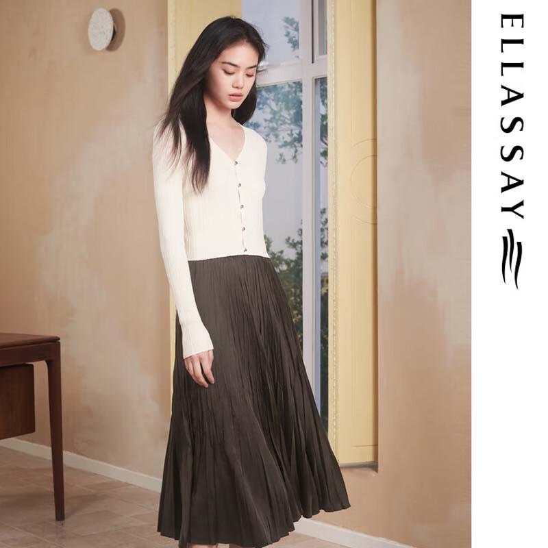 ELLASSAY Vintage Pleated A-line Skirt
