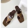 Fashion Retro Temperament Minimalist Toe-in Stiletto Sandals for Women Outside Flip-On Slippers Versatile High-Heeled Sandals