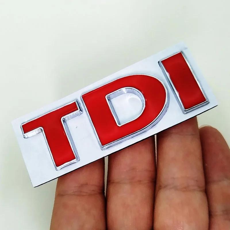 CJOZW1 3D Metal Car Logo TDI Rear Trunk Badge Sticker Front Grill Emblem For Volkswagen VW Polo Golf 4 6 7 MK6 Touran Jetta Passat B5