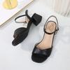 Women's Platform Heel Sandals Thick Sole Buckle Strap Summer Shoes Plus Size 44 Open Toe Casual Dressy Footwear
