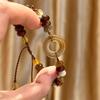 Retro Brown Handmade Glass Beads Bracelets for Women Elegant Ethnic Style Niche Bracelets Peaceful Buckle Amulet Jewelry Gifts