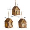 Mini Glowing House Ornament Natural Xmas Tree Hanging Decoration  Festive Holiday Decorations