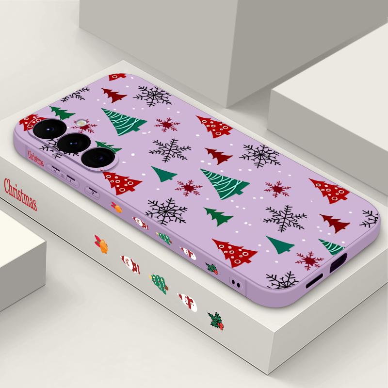 

Мультяшный Рождественский Чехол-шнурок для Samsung Galaxy S25 Edge S24 Ultra S23 S22 Plus S21 FE A54 A15 A35 A55 A16 A26 A36 A56 5G Funda Подарок Samsung Galaxy A56 фиолетовый