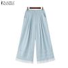 ZANZEA Women Summer Elastic Waist Loose Summer Casual Pants