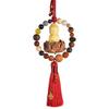Upgraded Car Rearview Mirror Buddha Pendant Chinese Wooden Carving Lotus Buddha Statue Auto Hangings Tassel Decor Car Interior