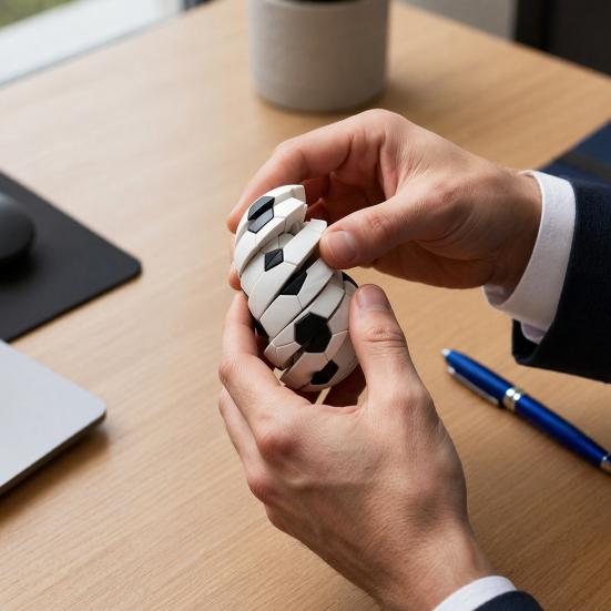 Yousheng 3D Printed Twisting Football Toy, Spiral Slippery Baseball Tennis Golf Basketball Toy, Stress Relief Rotating Fidget Sports Ball Desk Toy