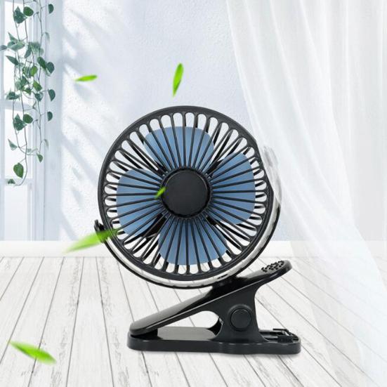 Desktop Fan Clip Type USB Powered/Rechargeable 360 Degree Rotatable Small 3 Speeds Low Noise Large Airflow Mini Fan Home Supplies