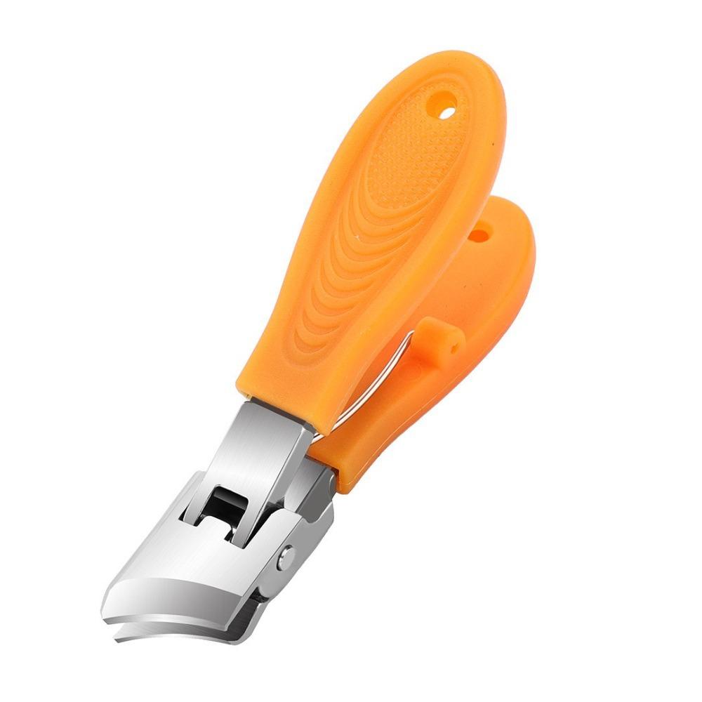 

Stainless Steel Curved Nail Clippers Wide Jaw Opening Manicure Tools Women Men помаранчевий
