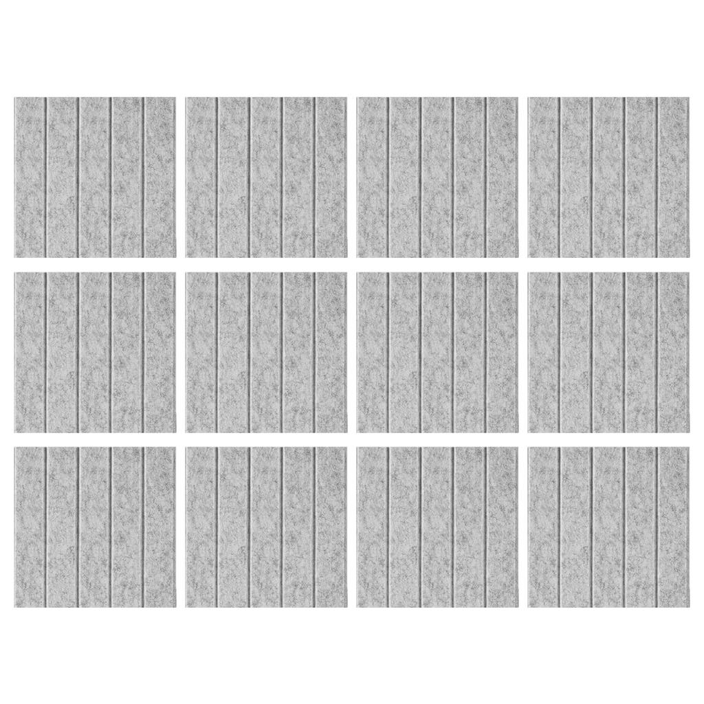 Pack of 12 Soundproof Foam Panels Wall Self Adhesive Acoustic Tiles Polyester Texture Perfect for Studios and Home Wall