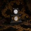 2Pcs Doll House Accessories Diy Dollhouse Miniature Wall Clock European Vintage Clock Furniture Model Decor Toy