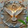 8x8 Inch Metal Christ Relief Wall Art - Religious 3D Decor for Home