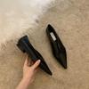 Hong Kong pointed single shoes women 2025 spring and autumn new Korean version niche Internet celebrity thick heel soft leather retro fashion