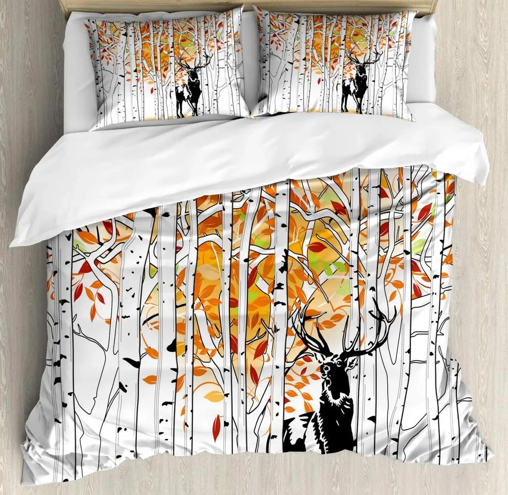 Boho Deer Head Rose Flowers Duvet Cover Set Dream Catcher Feathers Bedding Set Native American Tribal Ethnic Comforter Cover Set