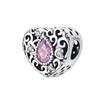 Affascinante Bracciale Collana con Perline a Forma di Cuore in Argento 925 Amore Familiare Impronta di Zampa Animale Adatto alle Donne Regali Fai da Te per le Feste