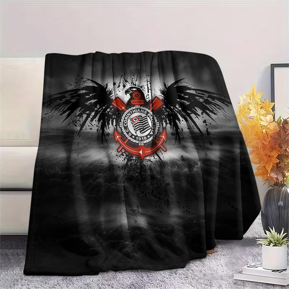 Corinthians Paulista Print Flannel Blanket, High quality Comfortable for All Seasons, Home Decor, Warmth and Comfort