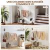 Coat Rack on Wheels with Shoe Shelf and 5 Hooks, 120x43x171cm, White