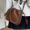 Niche design bag commuter new fashion texture pleated versatile autumn and winter shoulder messenger bag