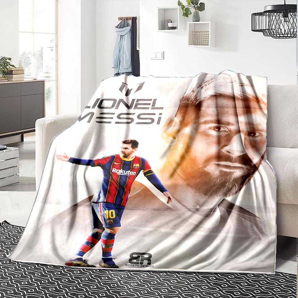 Pink Stripes Soccer Star Blanket Comfortable Perfect for Bed Chair Livingroom All-Season Use Digital Print Best Holiday Gift for Friends Family