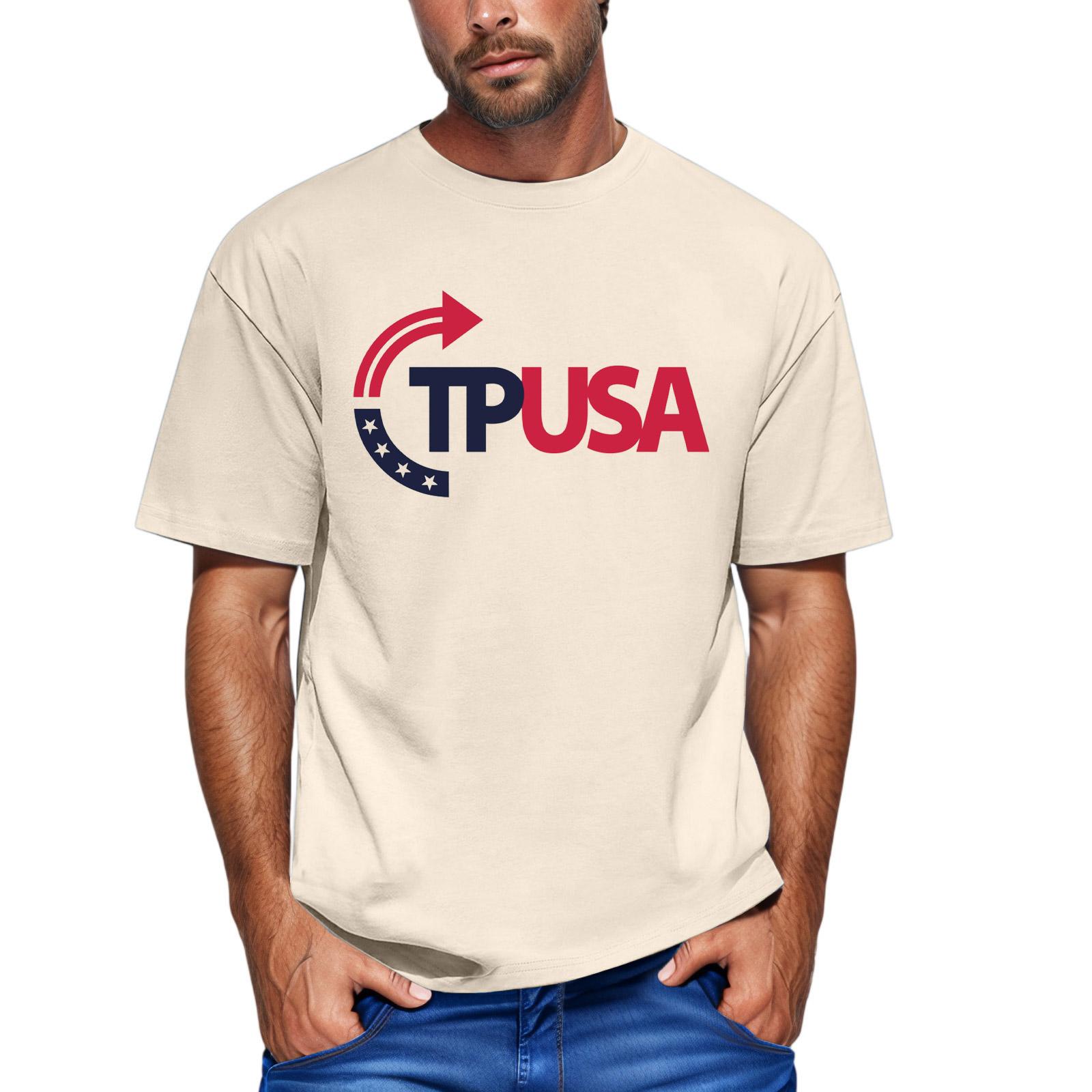 

Men S Fashionable T-Shirt, Street Casual Short Sleeved Clothing M бежевый