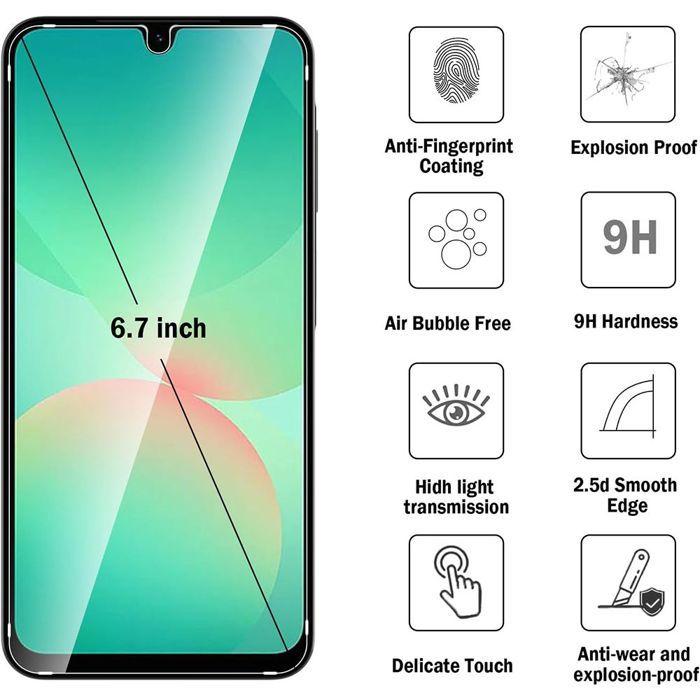Verres Trempés - BOOLING - Compatible Samsung Galaxy A26 5G - 2 Ecrans - 2 Caméras - Résistance 9H