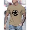 Star In A Circle Print T Shirt, Tees for Men, Casual Short Sleeve T-shirts for Summer