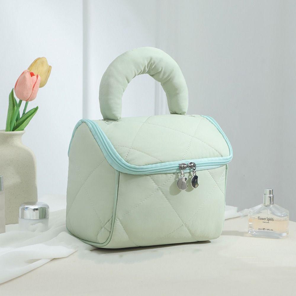 

House-shaped Cute Cabin Makeup Bag Large Capacity Portable Storage Bag Travel Style2-Rose Red