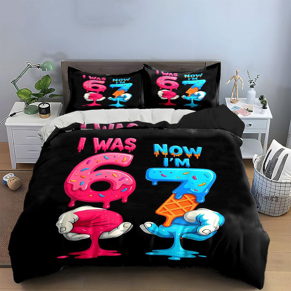 "I Was 6 Now I'm 7 Bedding Set" Bedding Duvet Cover Set Duvet Cover Pillowcases (1 * Duvet Cover 2 * Pillowcases, Without Duvet Insert)