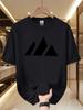 Men's Mountain Peak Pattern T-shirt, with an Outdoor Adventure Theme, Soft and Breathable, Round-neck Short-sleeved Summer Style