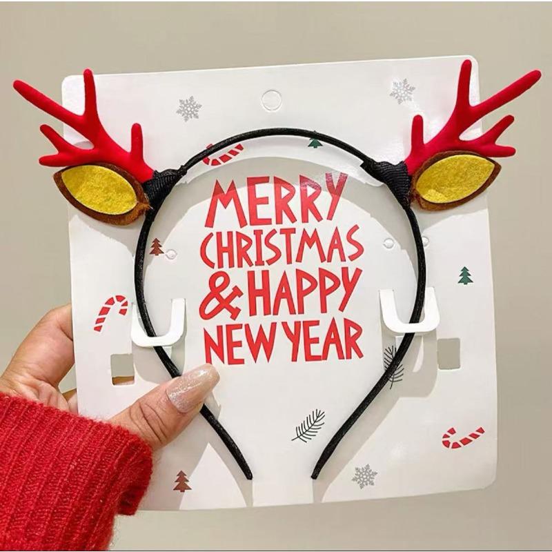 Vánoční čelenka Xmas Elk Horn Bell Flitr Vánoční gumička do vlasů Šťastný Nový Rok Fotorekvizity Veselé Vánoce Dekor Dárky pro děti