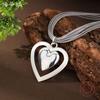 Neue Handgefertigte Gebürstete Liebesanhänger Damenmode Böhmisch Glänzendes Herz Magnetische Lederkordel Halskette