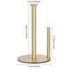 Paper Towel Holder Black, Premium Stainless Steel Kitchen Roll Dispenser, Countertop Roll Organizer with Weighted Base