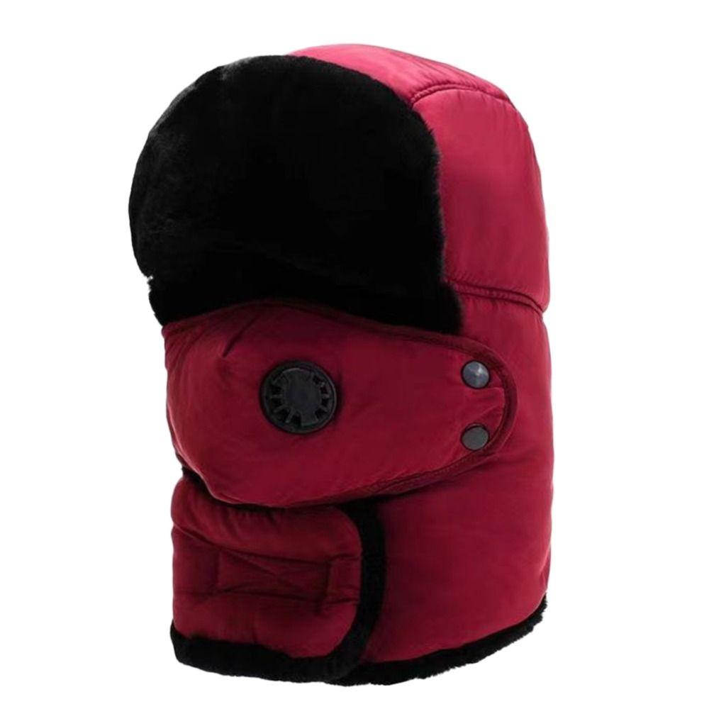 Thick Bomber Hat Warm Earflap Pilot Caps Outdoors Beanie Russian Caps  for Men Women