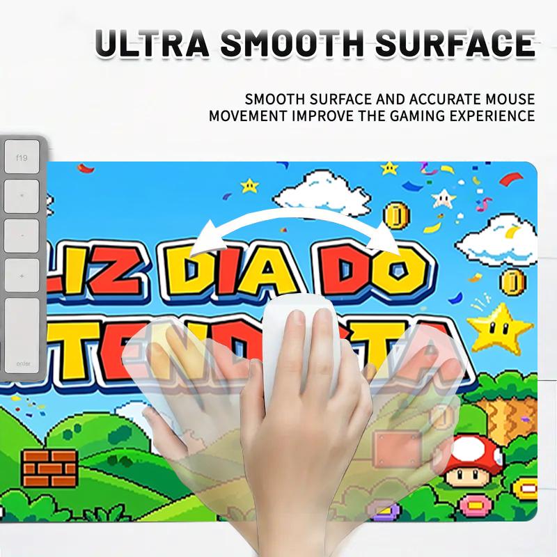 1Pc Mario'S Joyful Adventure Gaming Mouse Pad Keyboard Desk Mat Non-slip Rubber Lock Edge Waterproof Computer Mousepad for Office Home Decor Y1717