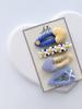 Handmade Blue Spring Hair Clip Set for Kids 4 Pcs