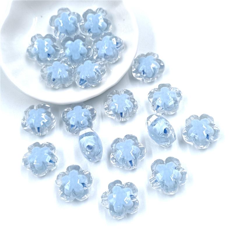 Velkoobchodní Průhledný Matný Květ Přívěsek pro Výrobu Šperků DIY Pro Náhrdelník Náramek Sendvičové Korálky 10ks 17*11mm korálky