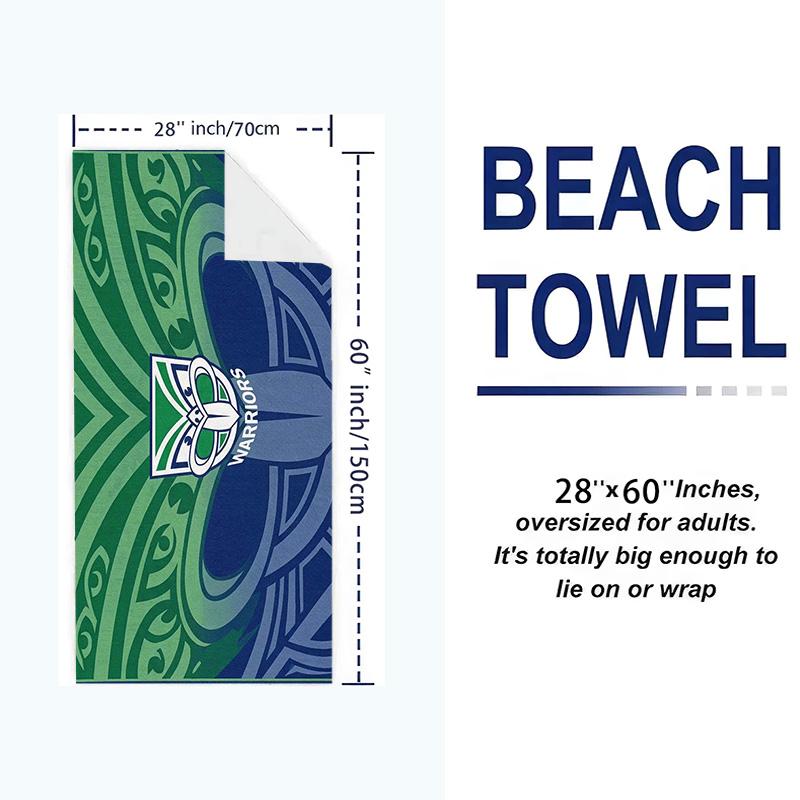 New Zealand Warriors Print Beach Towel, Large Soft Quick Dry Towel for Beach Camping Swimming